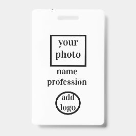 coutom従業員の写真，バーコード，ロゴ，名前 バッジ