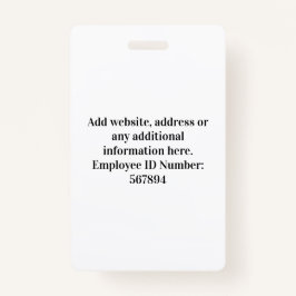 coutom従業員の写真，バーコード，ロゴ，名前 バッジ