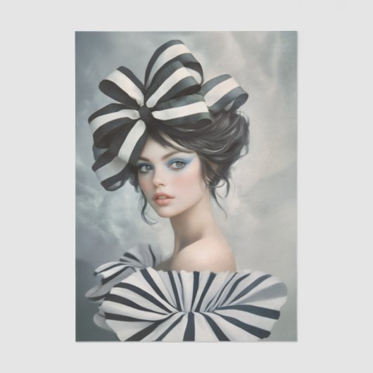 Couture Inspired Fashion Portrait EV1L Decoupage 薄葉紙 (正面)