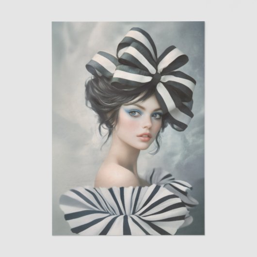 Couture Inspired Fashion Portrait EV1R Decoupage 薄葉紙 (正面)