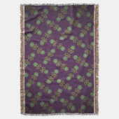 Couverture à franges avec fleur sur pourpre スローブランケット (正面縦)