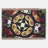 Couverture Jimette Design a franges de rose orange スローブランケット (正面)