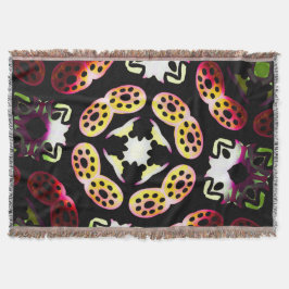 Couverture Jimette Design a franges de rose orange スローブランケット