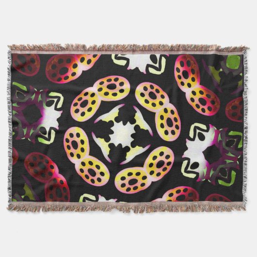 Couverture Jimette Design a franges de rose orange スローブランケット (正面)