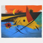 Couverture polaire art abstrait フリースブランケット (正面(横))