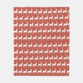 Couverture Polaire Classic Red Reindeer Pattern Fl フリースブランケット (正面)