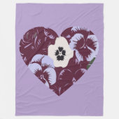 Couverture Polaire Douceur "Cœur de Violettes"  フリースブランケット (正面)