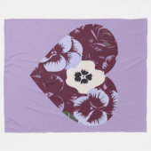 Couverture Polaire Douceur "Cœur de Violettes"  フリースブランケット (正面(横))