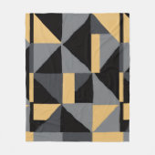 Couverture Polaire Géométrie Noir, gris et or フリースブランケット (正面)