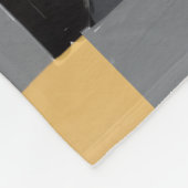 Couverture Polaire Géométrie Noir, gris et or フリースブランケット (角)