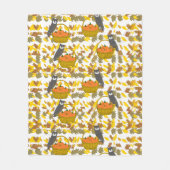 Couverture Polaire Hiboux et Citrouilles d'Automne フリースブランケット (正面)