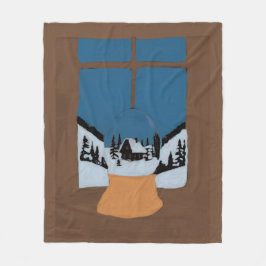 Couverture Polaire Hivernale - Motif Boule à Neige フリースブランケット