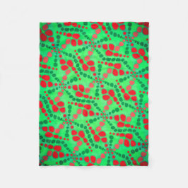 Couverture polaire Jimette Design de vert et rouge フリースブランケット
