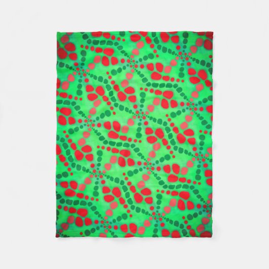 Couverture polaire Jimette Design de vert et rouge フリースブランケット (正面)