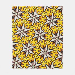 Couverture polaire Jimette Design jaune blanc noir フリースブランケット