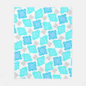 Couverture polaire Jimette Design turquoise blanc フリースブランケット (正面)