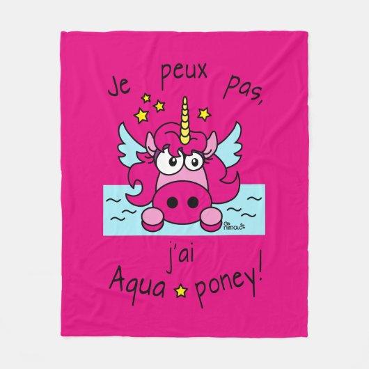 couverture polaire "Licorne, Aquaponey" フリースブランケット (正面)