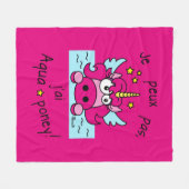 couverture polaire "Licorne, Aquaponey" フリースブランケット (正面(横))