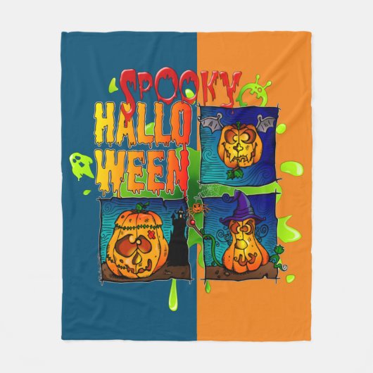 Couverture Polaire Spooky Halloween フリースブランケット (正面)