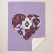 Couverture Sherpa "Cœur de Violettes" シェルパブランケット (正面)