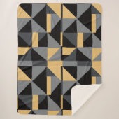 Couverture Sherpa Géométrie Noire, Grise et Or シェルパブランケット (正面)