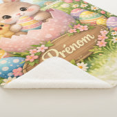 Couverture Sherpa Personnalisée Pâques – Lapin et シェルパブランケット (3/4)