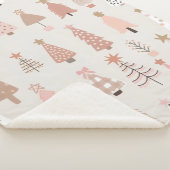 Couverture Sherpa Sapins de Noël Rose Scandinave シェルパブランケット (3/4)