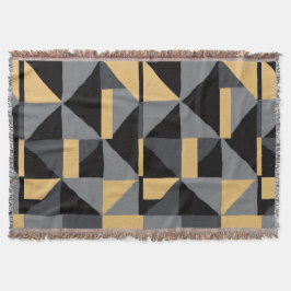 Couverture Tissée Géométrie Noir, gris et or スローブランケット