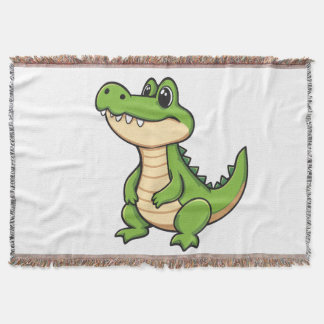Couverture Tissée Petit Crocodile Kawaii スローブランケット