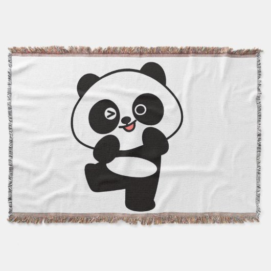 Couverture Tissée Petit Panda Kawaii スローブランケット (正面)