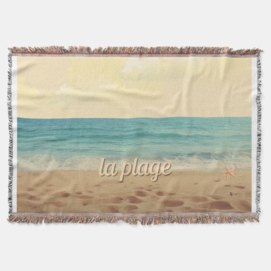 Couverture Tissée Plage Tropicale スローブランケット (正面)