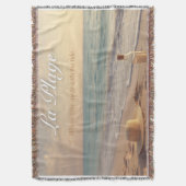 Couverture Tissée Plage Tropicale スローブランケット (正面縦)