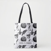 Coven and Conquer Witch Halloween Tote Bag トートバッグ (正面)