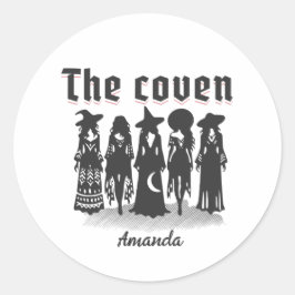 coven bachelorette party witchy ラウンドシール