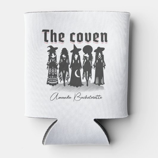 coven gothic witchy bachelorette party custom name 缶クーラー (正面)