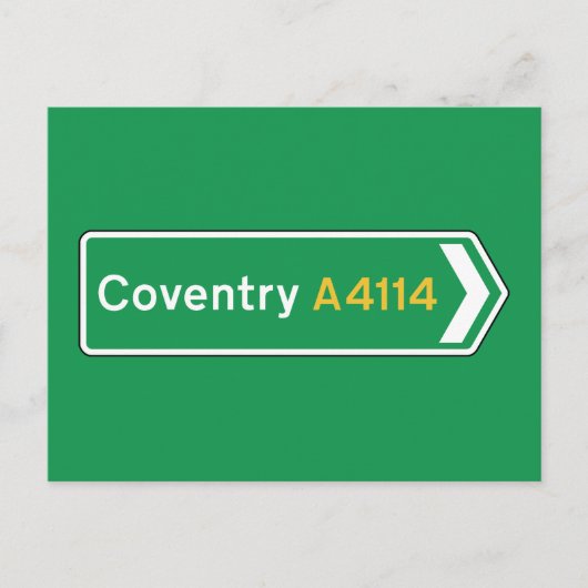 Coventry, UK道路標識 ポストカード (正面)