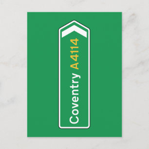 Coventry, UK道路標識 ポストカード