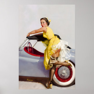 Cover Up955 Vintage Style Elvgren Pin-Up Girl ポスター