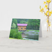 Covered Bridgeノートカード カード (黄色い花)