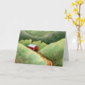 "Covered Bridge" Country Roadsグリーティングカード カード (黄色い花)