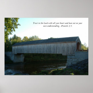 Covered Bridge Poster with Bible Verse ポスター