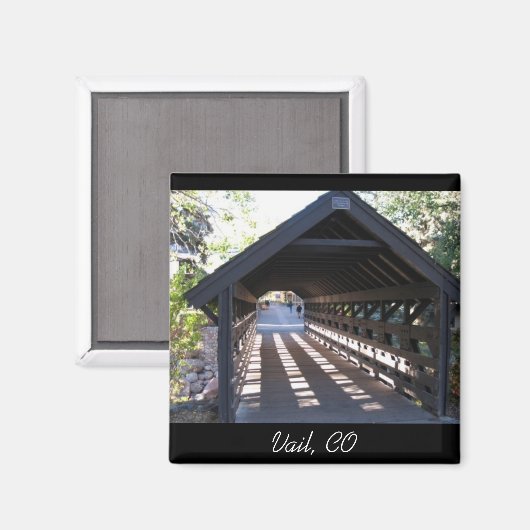 Covered Bridge Vail、CO マグネット (正面/裏面)
