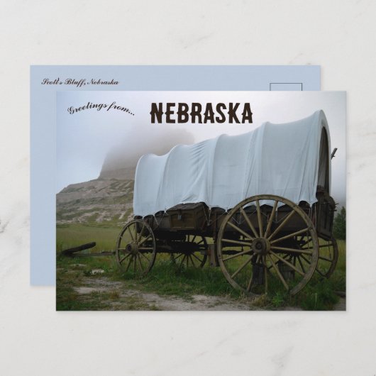Covered Wagon in Scotts Bluff Nebraska ポストカード (正面/裏面)