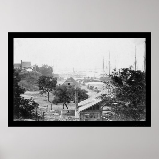 Covered Wagon Train in City Point, VA 1864 ポスター (正面)