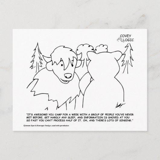 Covey Logic木製バッジはがき ポストカード (正面)