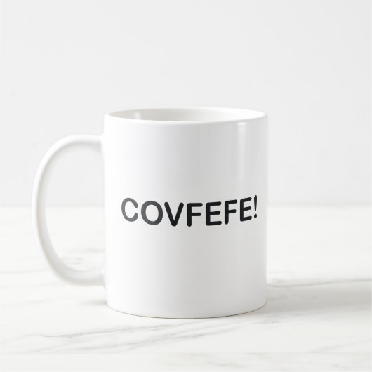COVFEFEトランプのツイートのスペルミス コーヒーマグカップ (左)