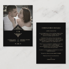 Covi19 Wedding Initials Flourish Sophisticated エンクロージャーカード