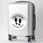 Covidお願い立ち立ちシルバーグリッター シール (スーツケース)