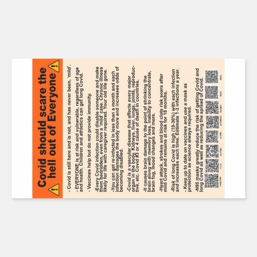 Covidは地獄の紙のシール 長方形シール (正面)