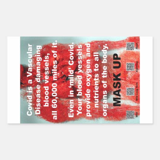 Covidは血管疾患の紙シール 長方形シール (正面)